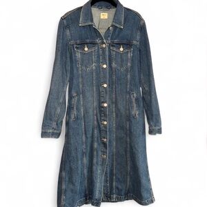 Gap 1969 Long Denim Button-Front Dress | Medium Wash | Size Medium